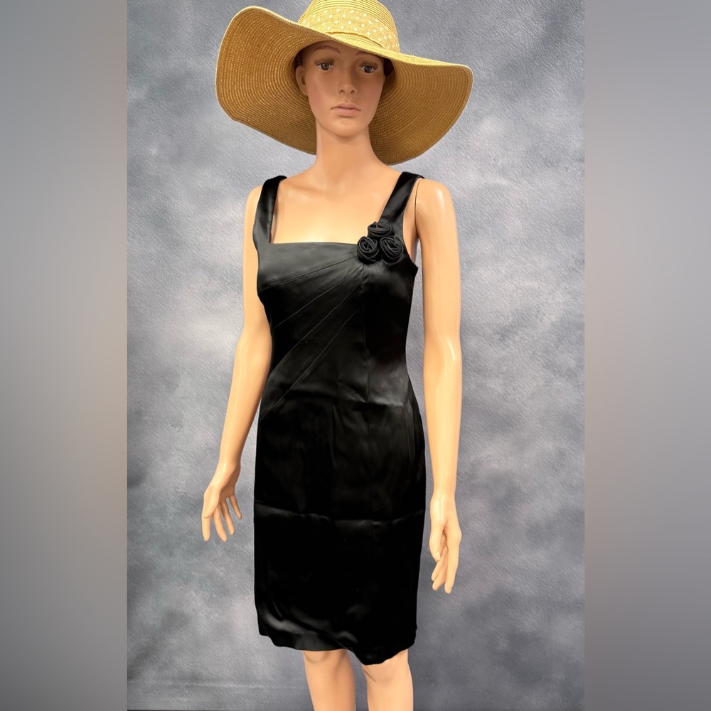Black midi dress with square net line Calvin Klein size 4